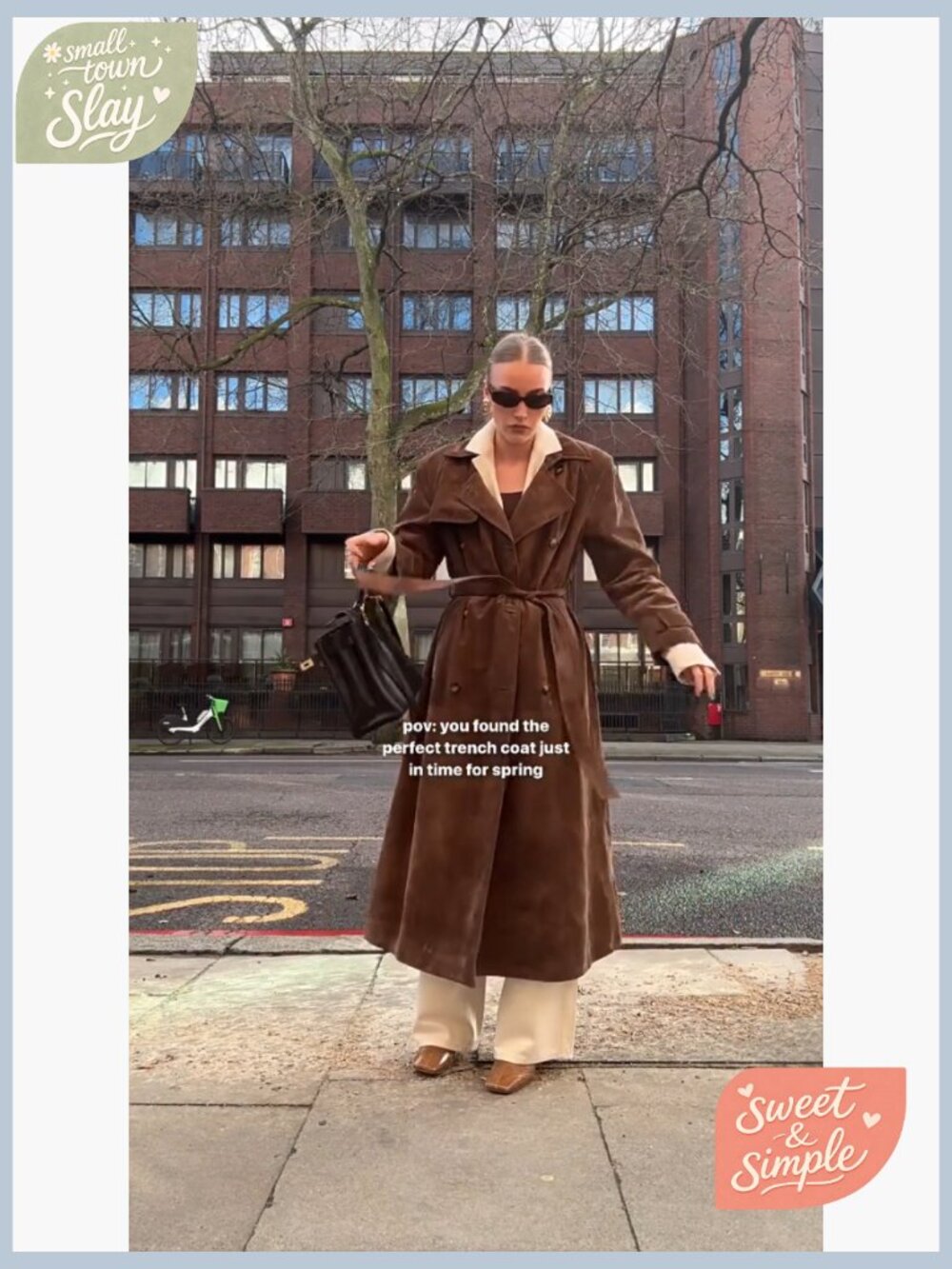 Faux Suede Long Trench Coat Notched Lapel Double Breasted Pea Coat Overcoat w - Picture 7 of 7